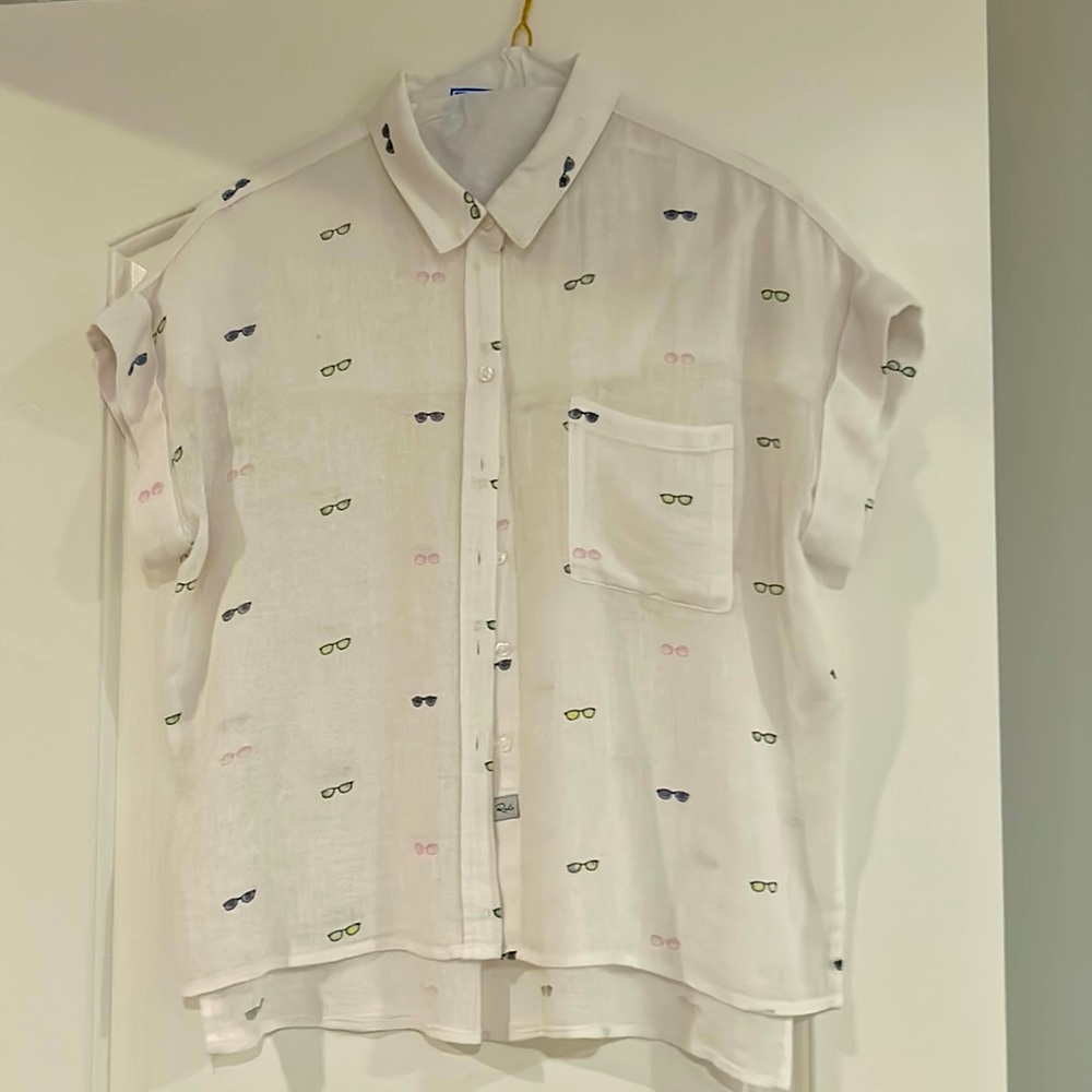 Rails short sleeve button up blouse